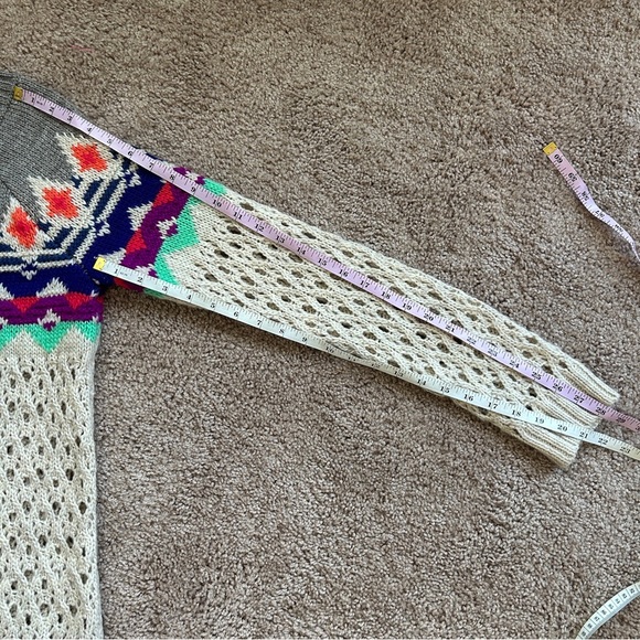 American Eagle Outfitters Retro Boho Tribal Fair Isle Knit Sweater Medium - Picture 9 of 9